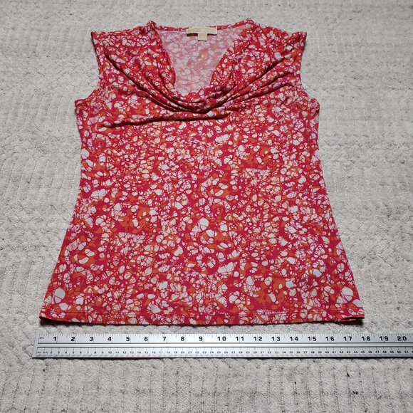 Michael Kors Women's Floral Patterned Cowl Neck Top Size M - Picture 4 of 9